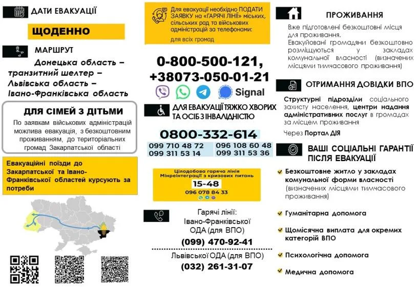 Евакуація мешканців Донецької області триває: їх прийматиме Івано-Франківщина